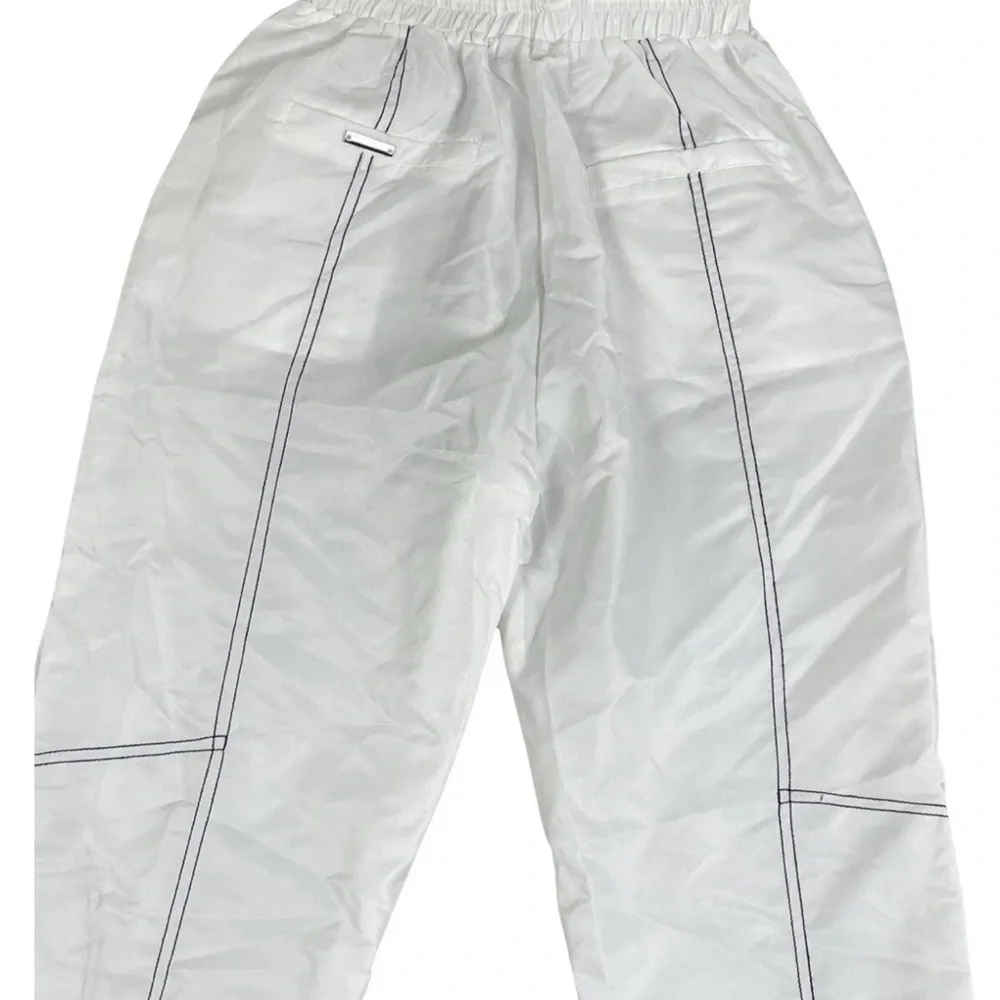 Maniere De Voir White Nylon Contrast Stitch Track Pants - Picture 8 of 9